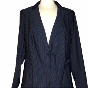 Lane Bryant The Bryant Blazer Blue PinStripe Sz 14